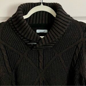 Men’s Method Shawl Collar Toggle Button Cable Knit Sweater